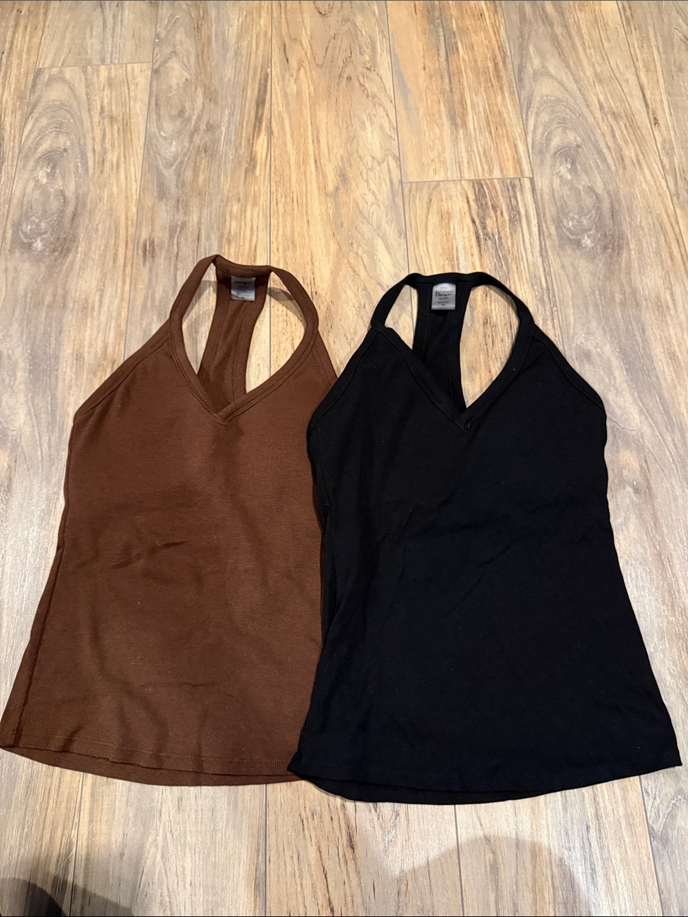 Women’s Racerback V-Neck Tank Top - Black and Brown
